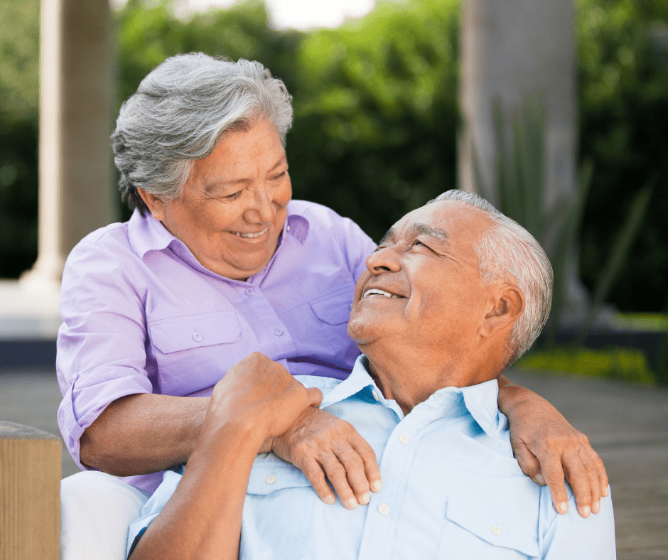 senior couple smiling