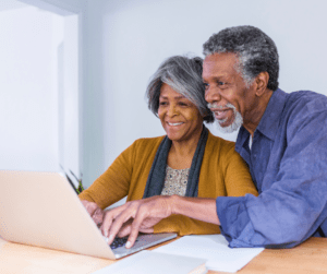 couple looking at laptop