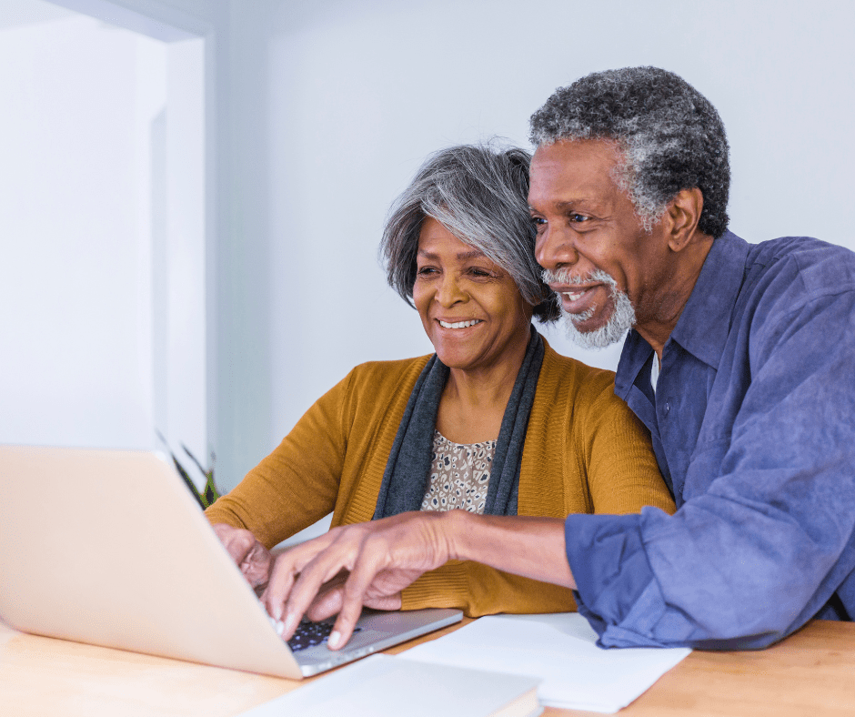 couple looking at laptop