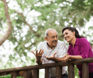 Senior couple outside